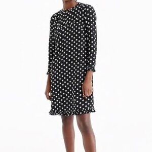 J. Crew Women's Size 6 Star Dress Silk Black Ruffled
